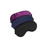 Hochoek Silk-Sleep-Mask Eye-Mask Eye-Cover Eyeshade - 100% Silk Soft Adjustable Strip(Black+Dark Blue+Purple)