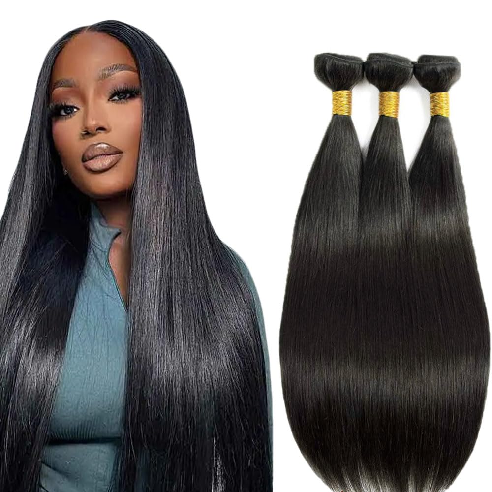 Photo 1 of AiPliantfis 28" 3-Bundle Human Hair Extensions #1B