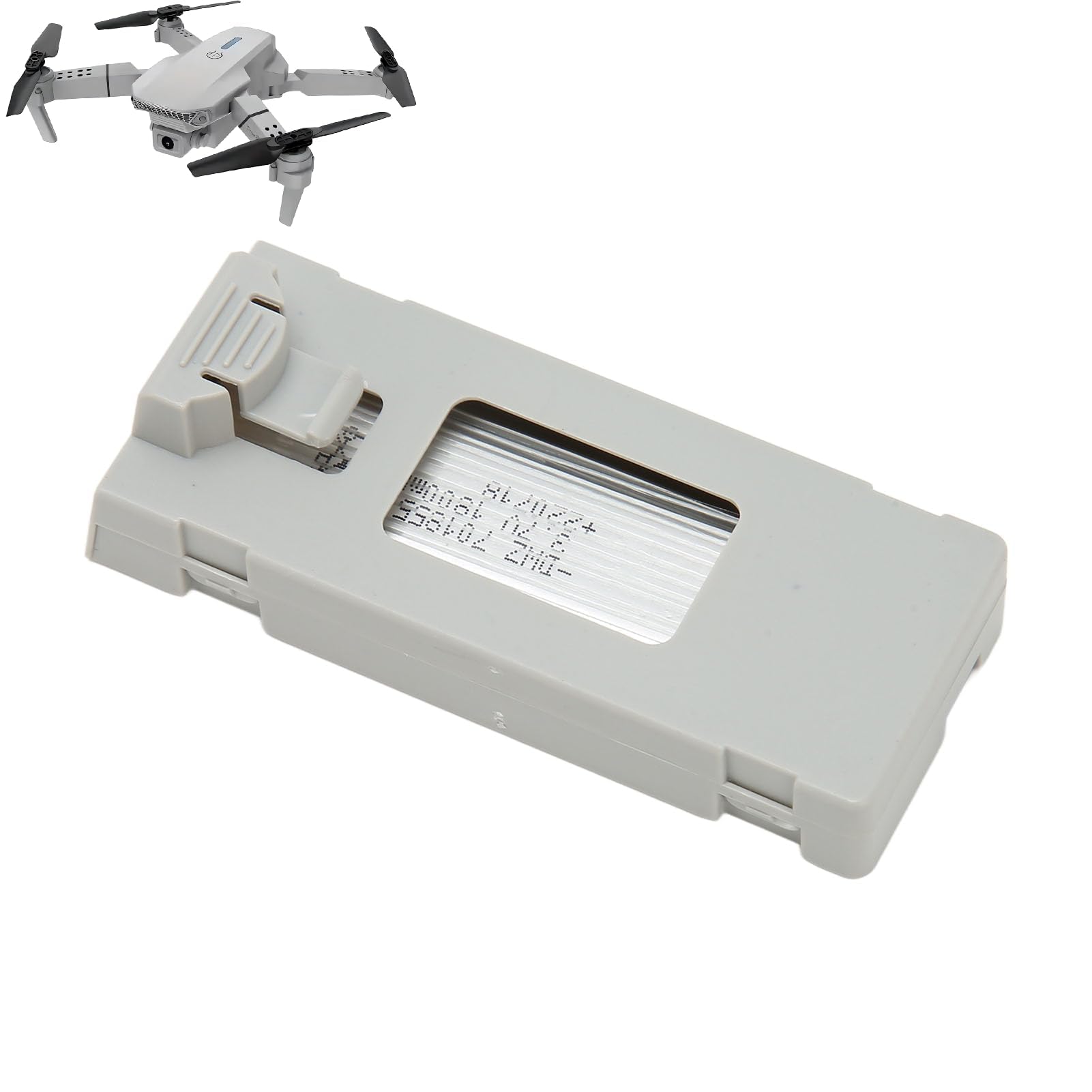 Batería de Repuesto para Dron RC de Alta Capacidad de 1800mAh y 3,7 V para E88 E88MAX E525 E99 K3 RC UAV, Reemplazo de Batería para Dron RC (Gris)