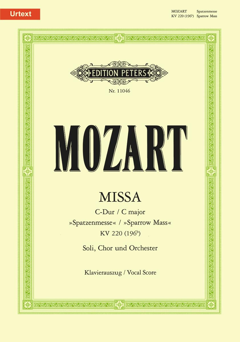 Mozart: Missa brevis in C K220 "Sparrow Mass" (Vocal Score) (EP11046) (Edition Peters)