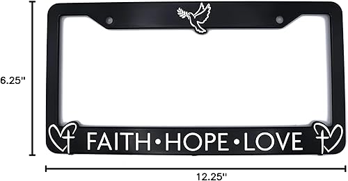 Miniatura 6 de Faith Hope Love for Jesus and God - Marco de matrícula elevado 3D  1 paquete de cubierta de matrícula de automóvil de Estados Unidos  Soporte