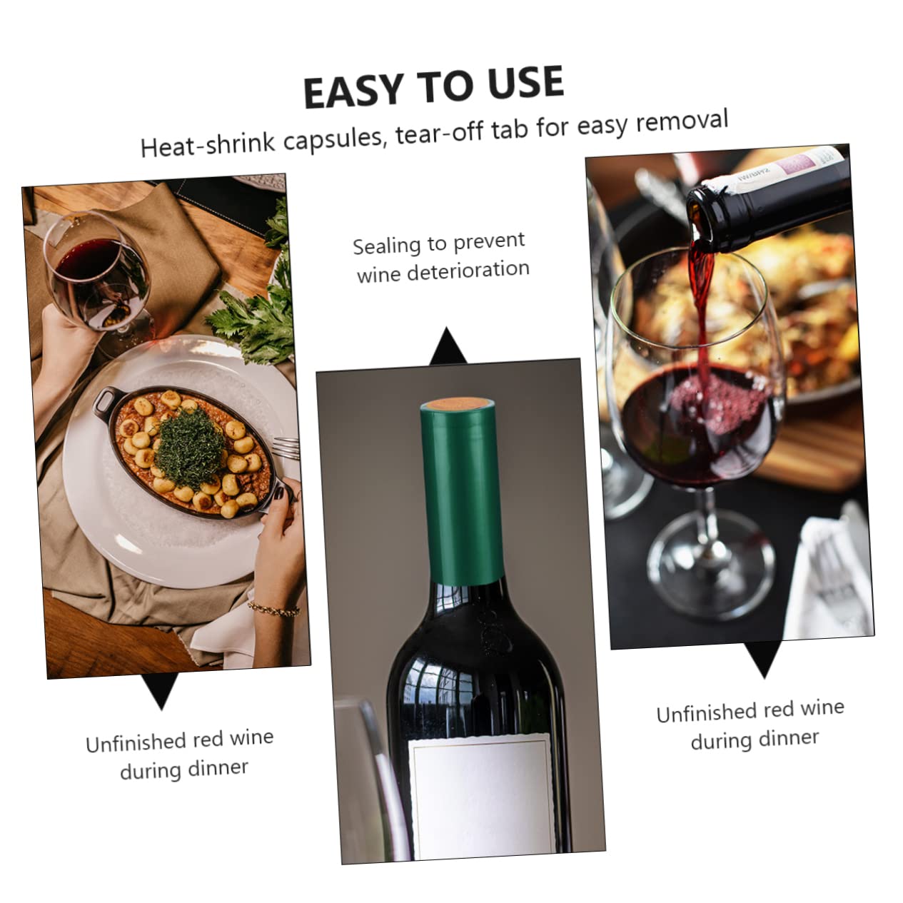 Ipetboom 100pezzi Pellicola Termoretraibile in Plastica per Bottiglie di Vino Sigillatura Termoretraibile per Vino Confezione da Adatta per Sigillare Bottiglie di Fatte in Casa Facile