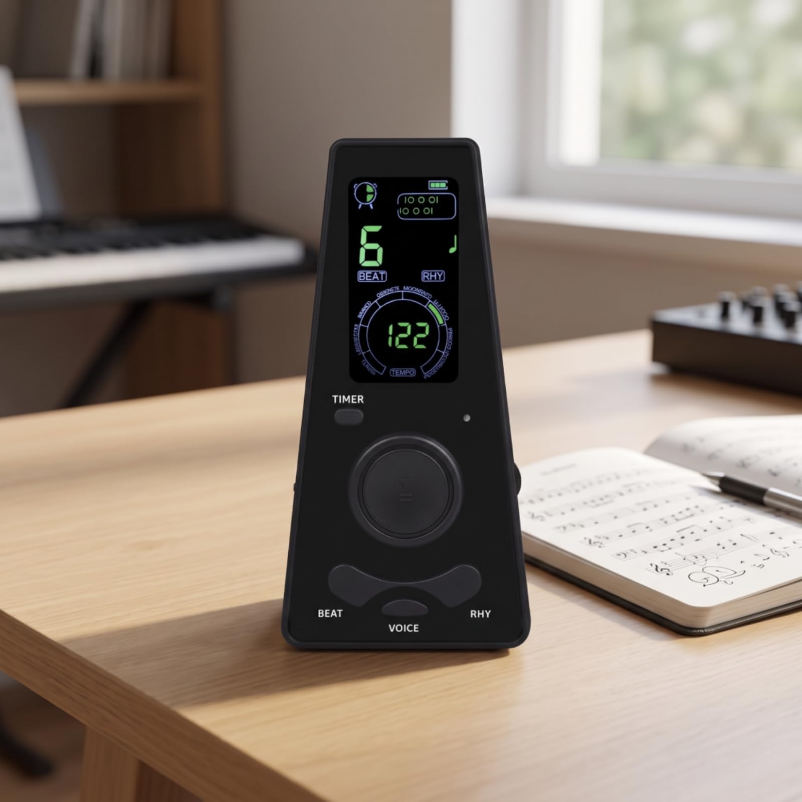 Metronomo Digitale con Cavo USB Portatile Metronomo Elettronico Leggero Strumento per Casa, Nero