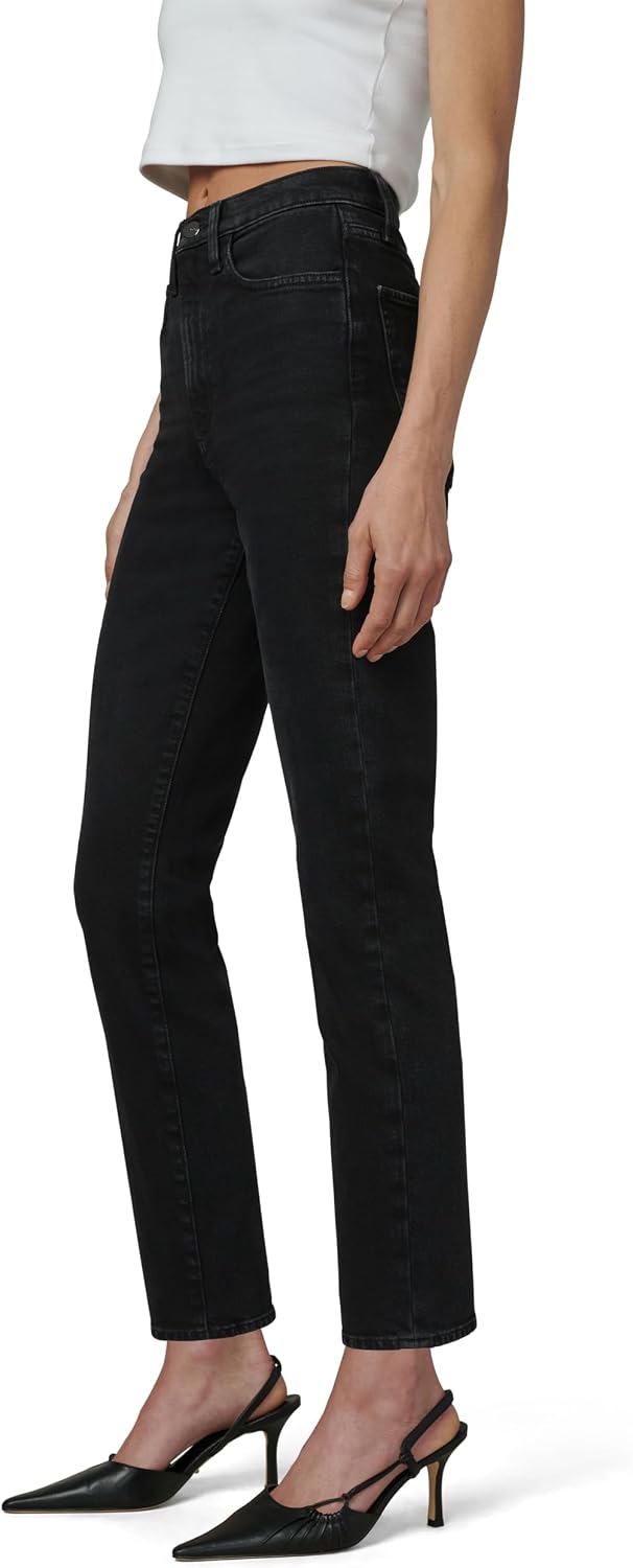 JOE'S JEANS The Lyra Slim Ankle Vegan Leather in Black