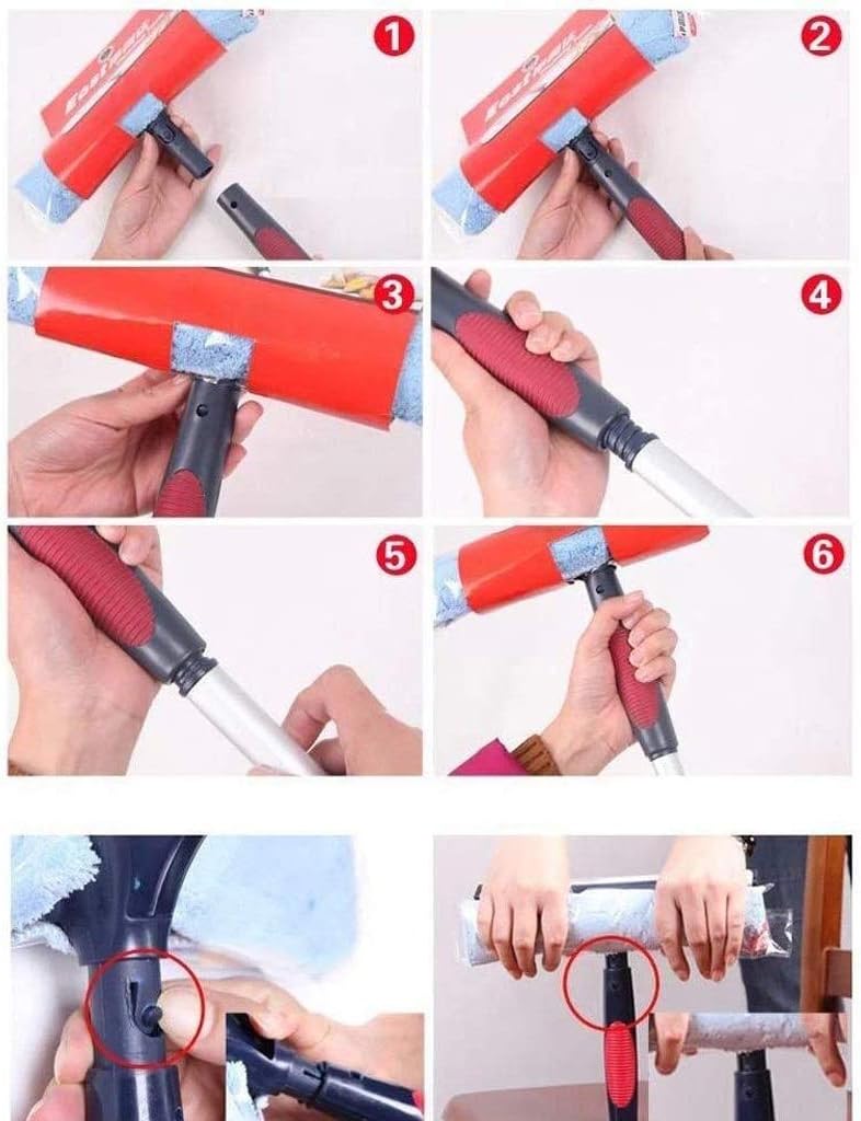 Retractable Window Cleaner-Window Squeegee Scrubber Telescopic Window Cleaner Professional Cleaning Detachable Microfiber Brush