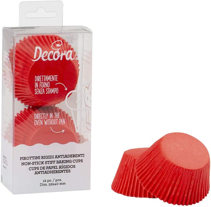 Decora 12 Pieces Baking Cups, Paper Black, 30 x 30 x 30 cm