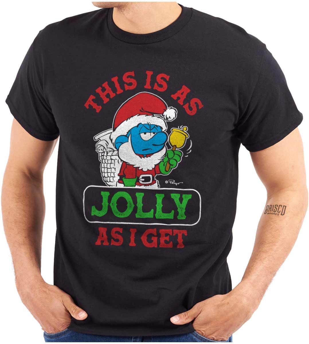 Santa Grumpy Smurf Jolly Christmas Graphic T Shirt Men or Women