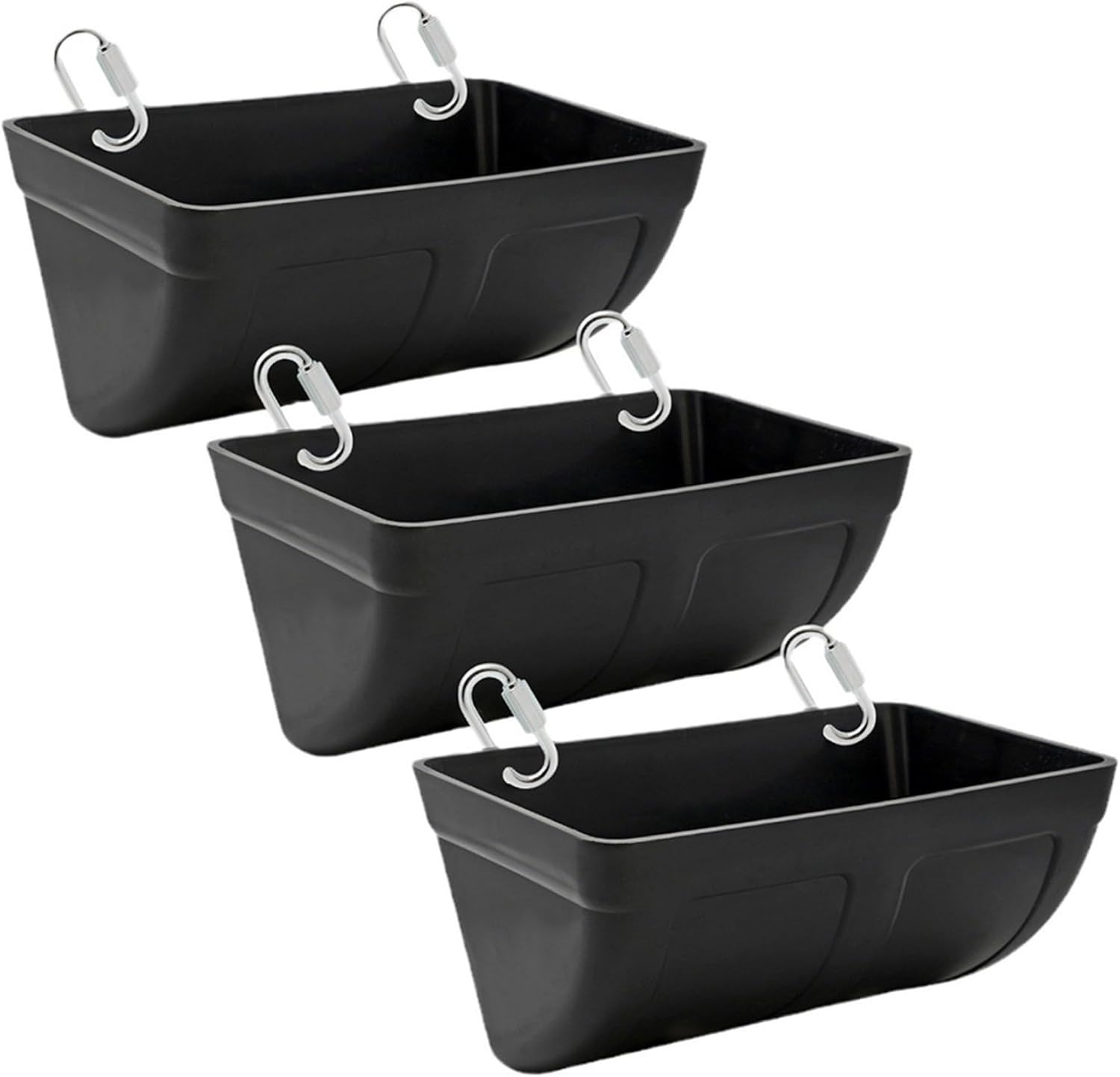 3 Pack HHanging Chicken Feeder, Poultry & Livestock Trough with Clips & Screws Multi-Purpose Plastic Goat/Chicken/Duck Feeder & Waterer.