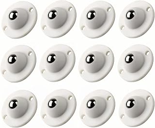 YUKAIONE Self Adhesive Caster Wheels High Load-bearing Swivel Caster Wheels with 360 Degree Rotation for Plastic Storage Bins Container Small Furniture Trash Can Box Moving Wheels (12 Pcs)