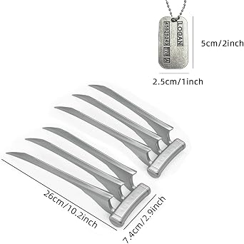 Plastic Wolf Claws Set for Adults, Logan & X-23 Metal-Like Ninja Weapon Cosplay Props for Halloween,Cosplay Party