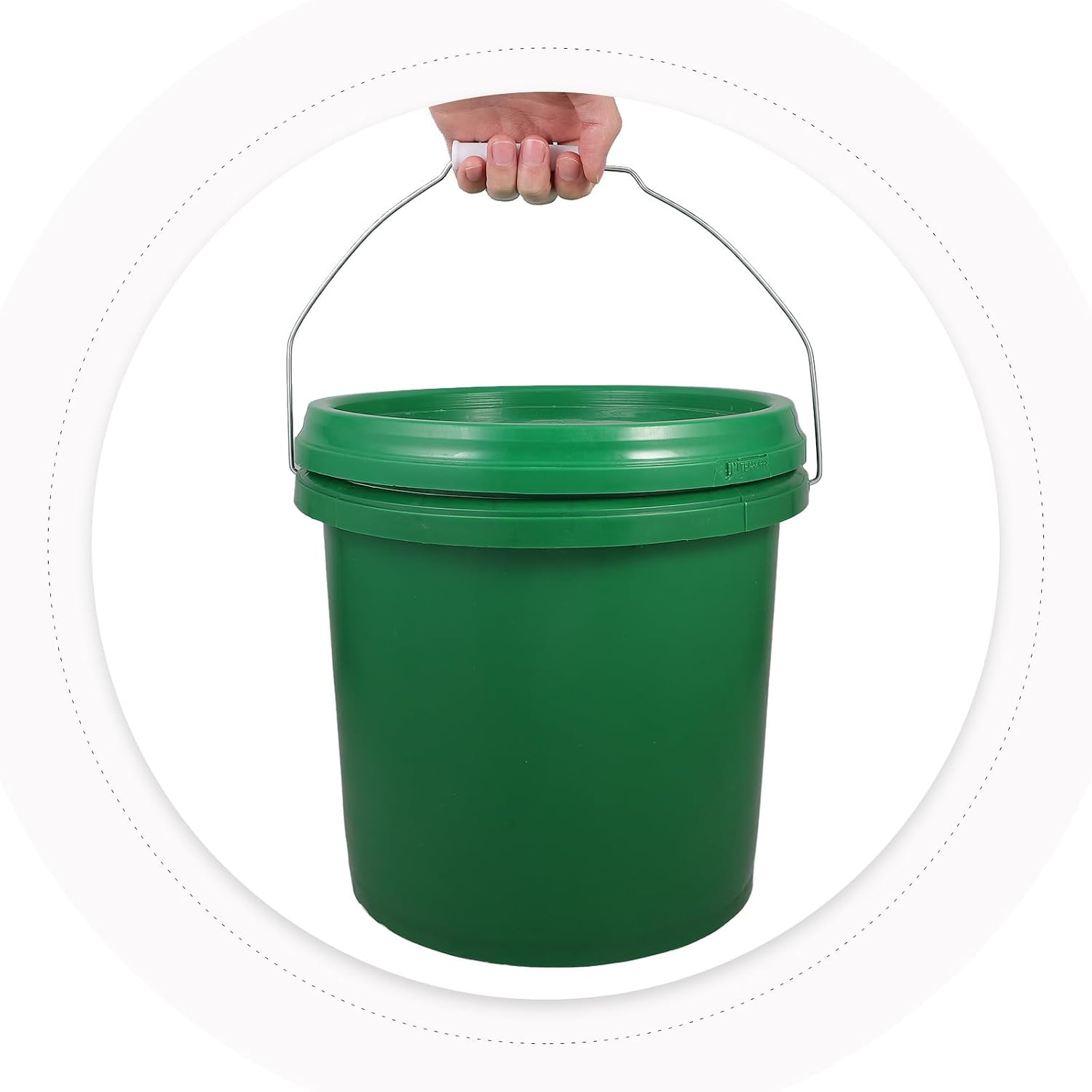 FRCOLOR 10l Food Grade Plastic Bucket with Handle and Airtight Lid, Storage Container for Fermentation, Wine Making, and Outdoor Water Use