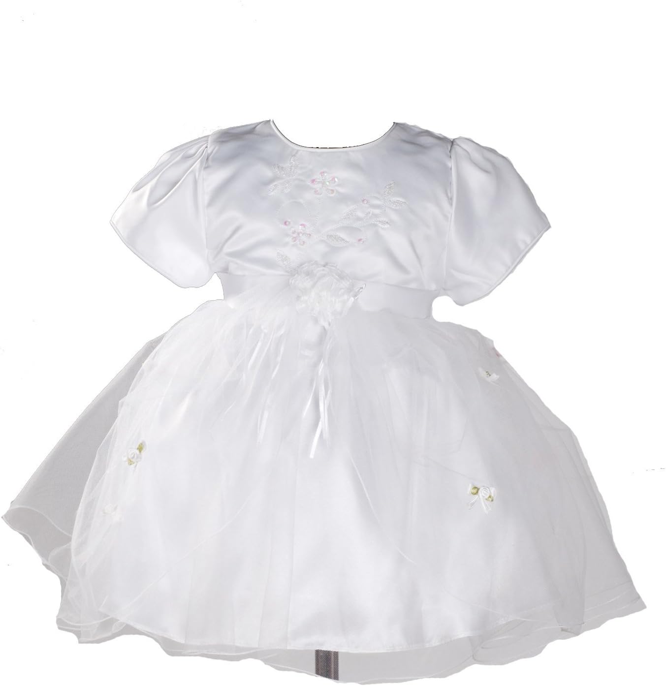 Abito Battesimo Bambina Con Fascia - In Poliestere, Chiusura Cerniera, Senza Maniche - Foto 11