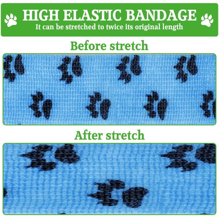 GMUFTIR Selbstklebende Bandage für Haustiere, 16 Rollen Selbstklebender Verband 5cm*4,5m, Elastische Kohäsive Haftbandage für Hund Pferd Haustier Sport Hand Arm Fuß Gelenk Finge