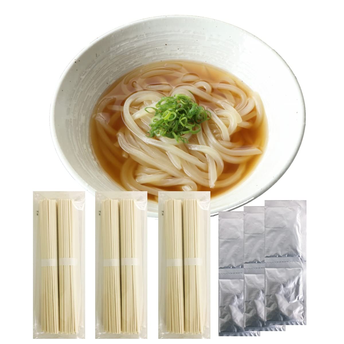 キヨトク 国産小麦100%のうどん（あごだしスープ付）【まとめ買い】【乾麺】