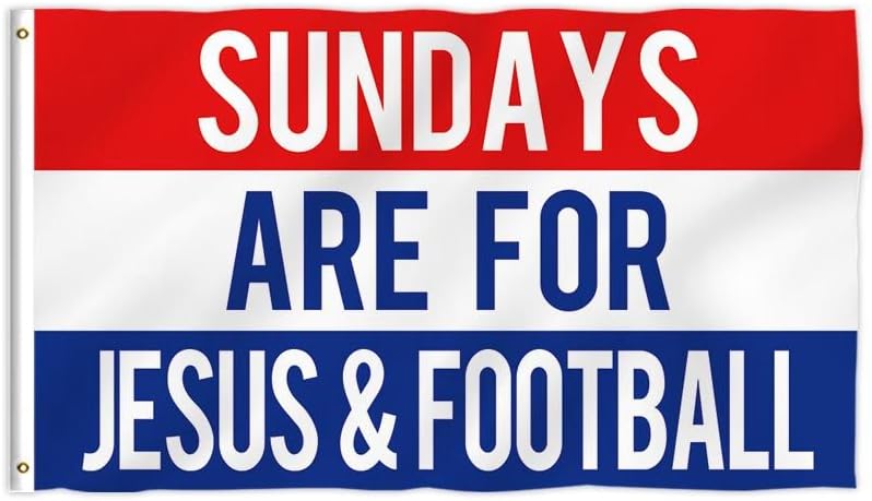 KafePross Sundays are for Jesus & Football Decorative Flag for Outdoor 3X5 FT Print One Side