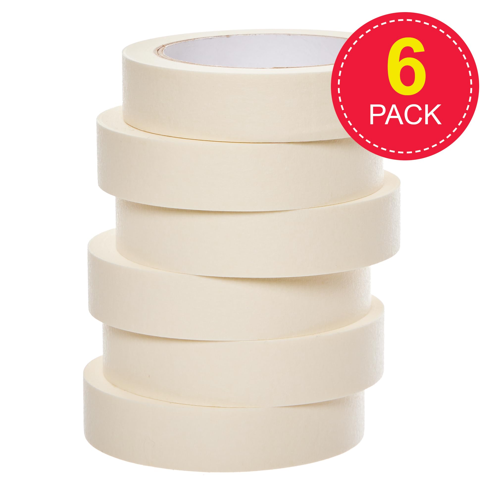 Baker Ross FN127 Masking Tape - Pack of 6, Craft Tape, Painter Tape, Paper Tape for Painting, Multicolour, 24mm x 30m - Image 2