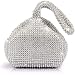P&R Triangle Luxury Full Rhinestones Women's Fashion Evening Clutch Bag Party Prom Wedding Purse - Best Gife For Women (Sliver)