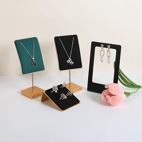 Miniatura 5 de GemeShou Soporte de anillo de joyería negro para mujeres, exhibición de anillo minorista, organizador de almacenamiento de anillo de terciopelo