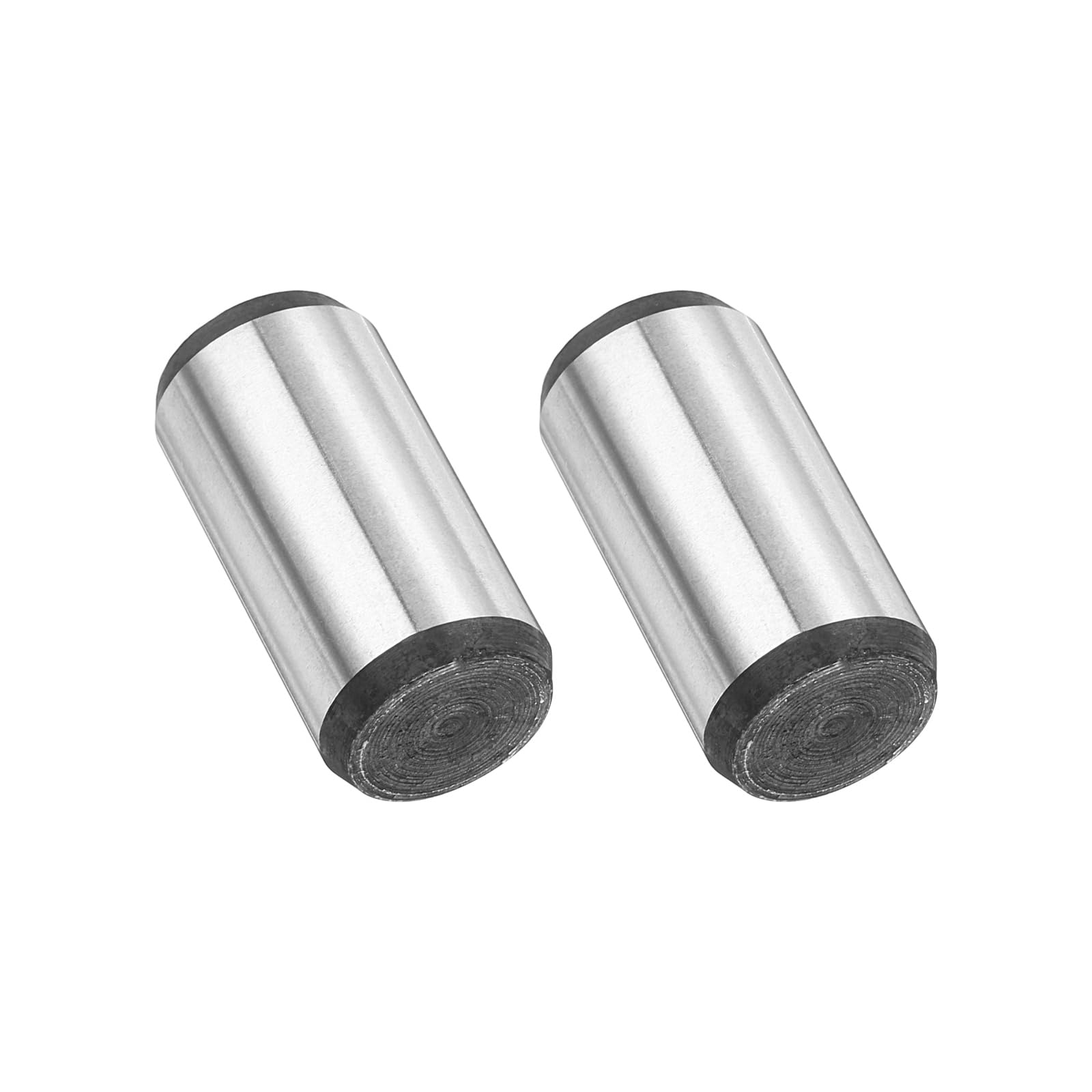 PATIKIL 2 Pcs Carbon Steel Dowel Pins, 1/2" x 1" Round Steel Metal Rods, Silver