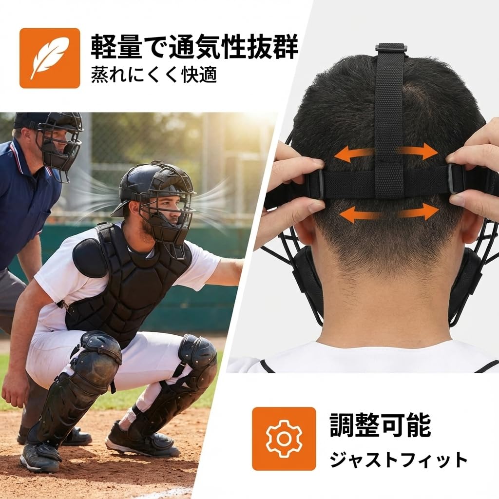 Amazon | mono-deco キャッチャーマスク フェイスガード 審判マスク