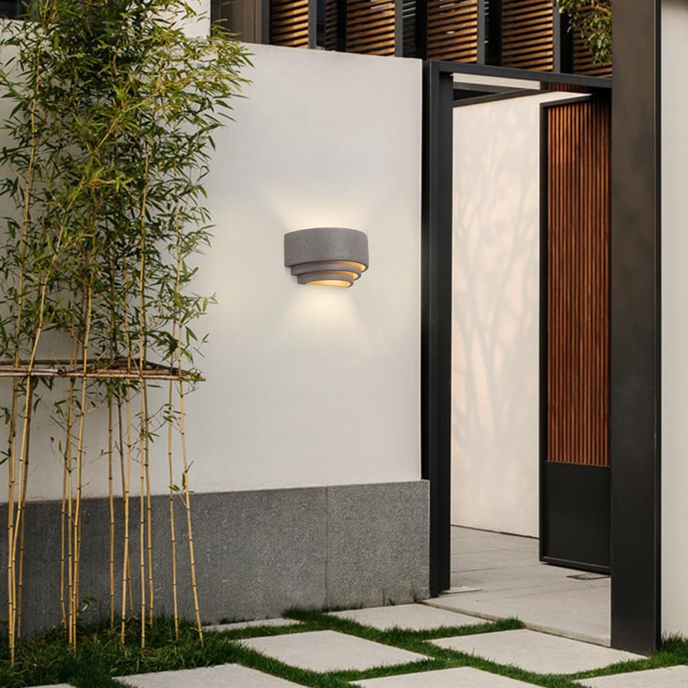 Kinkiety do sypialni Nowoczesne kinkiety ścienne z cementu Led Kreatywny projekt Warstwowe oświetlenie Art Deco na schody korytarz sypialnia salon