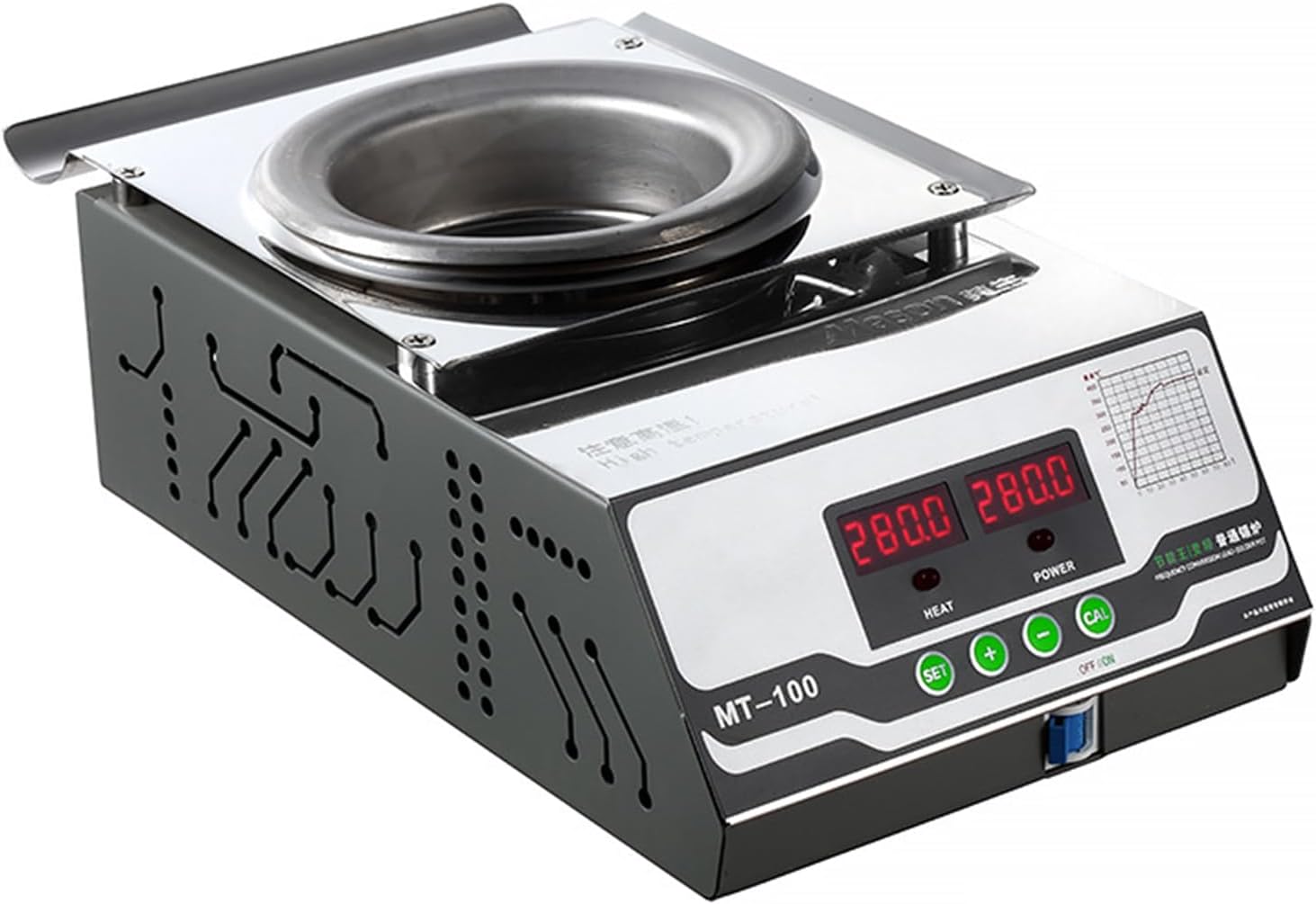 Stainless Steel Desktop Tin Furnace, Intelligent Dip Soldering Machine, with 100 * 40mm Slot, Adjustable 0℃ - 400℃, for Electronic Plant, Lab