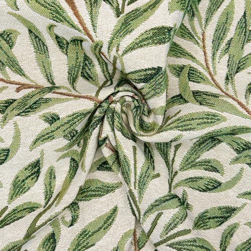 Tapisserie en coton tissé sauge motif branche de saule pour la rénovation de fauteuils 10m