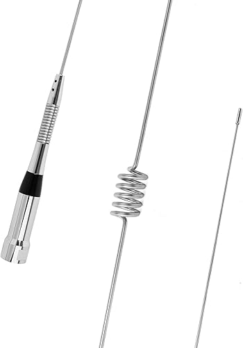 Miniatura 6 de HYS Antena de acero inoxidable de doble banda VHFUHF de 31 pulgadas, antena móvil de alta potencia de 200 W, conector macho UHF, ganancia de