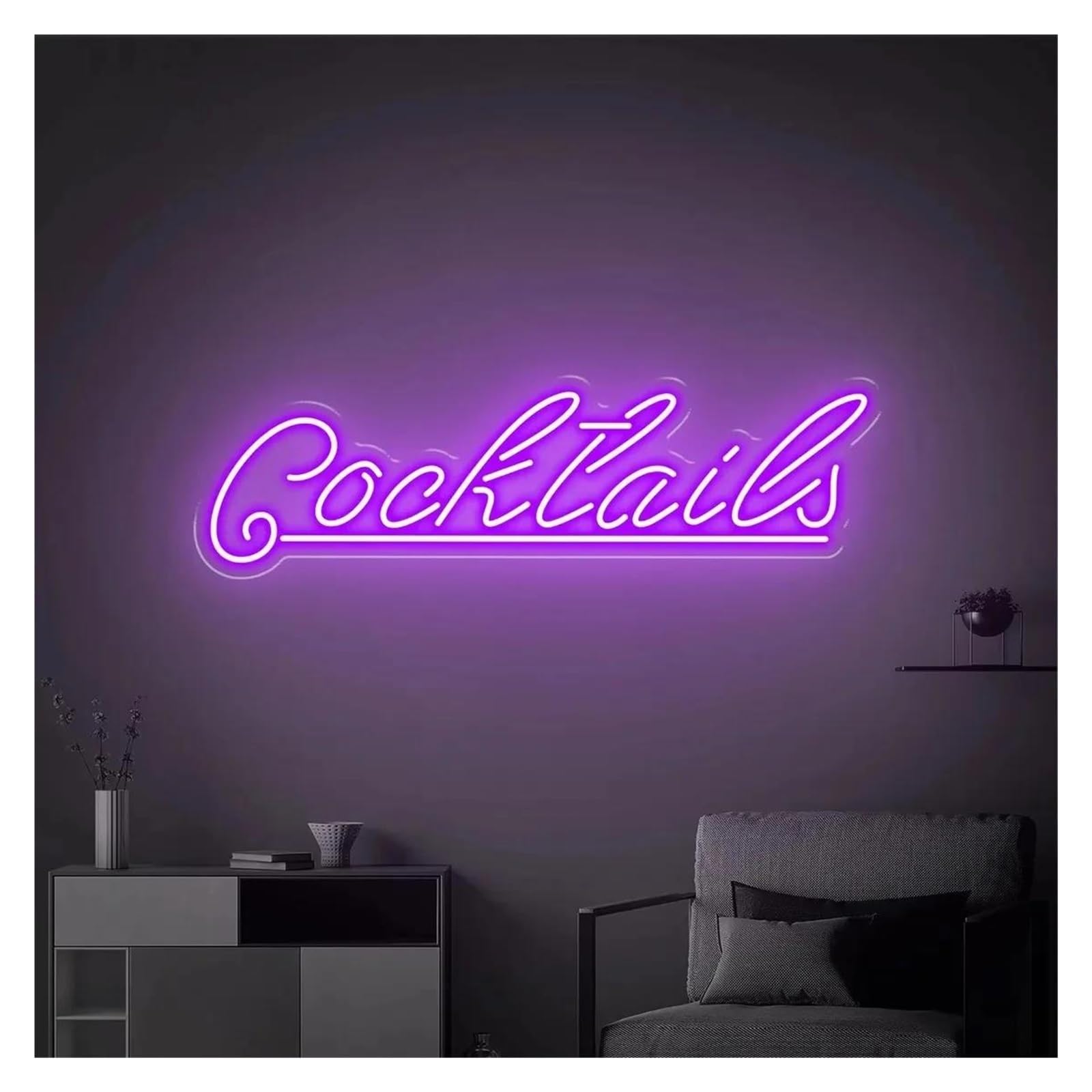 RONGCH Hanging Art Signs Cocktails Neon Sign for Beer Bar Cafe Home Pub Man Cave Stores Hotel Party Restaurant Decor 50cm