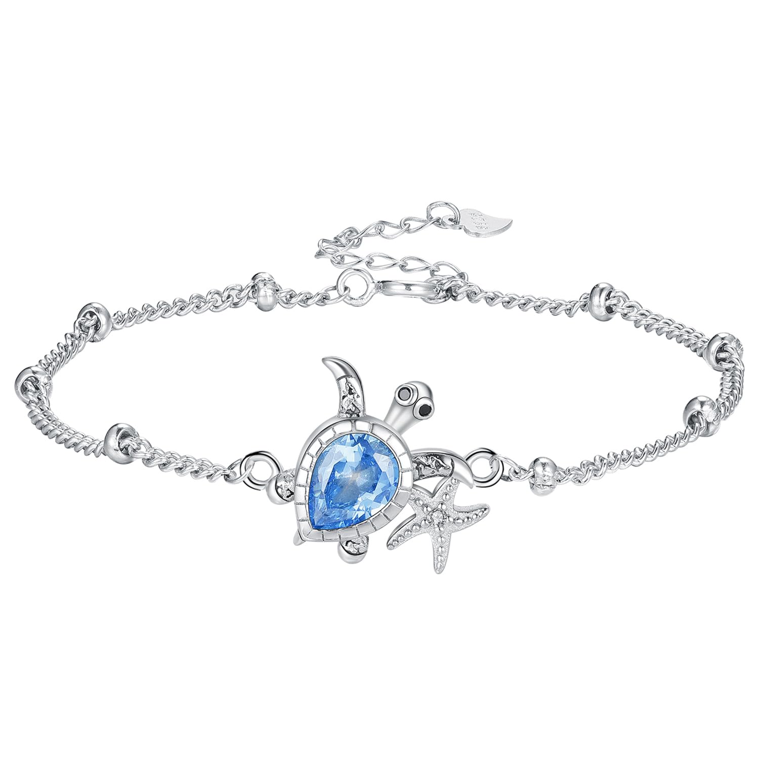 Hifeeled Fußkettchen Damen Silber 925 Doppelkette mit Kugelperlen Fusskettchen Sommer Barfuß Strand Fußketten Verstellbar |22cm+4|