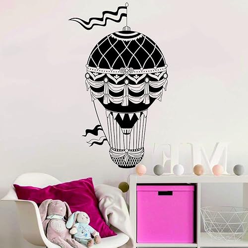 Miniatura 4 de Calcomanías de pared de globo aerostático de 23 x 39 pulgadas, coloridas calcomanías de PVC extraíbles para habitación de niños, guardería, sala de