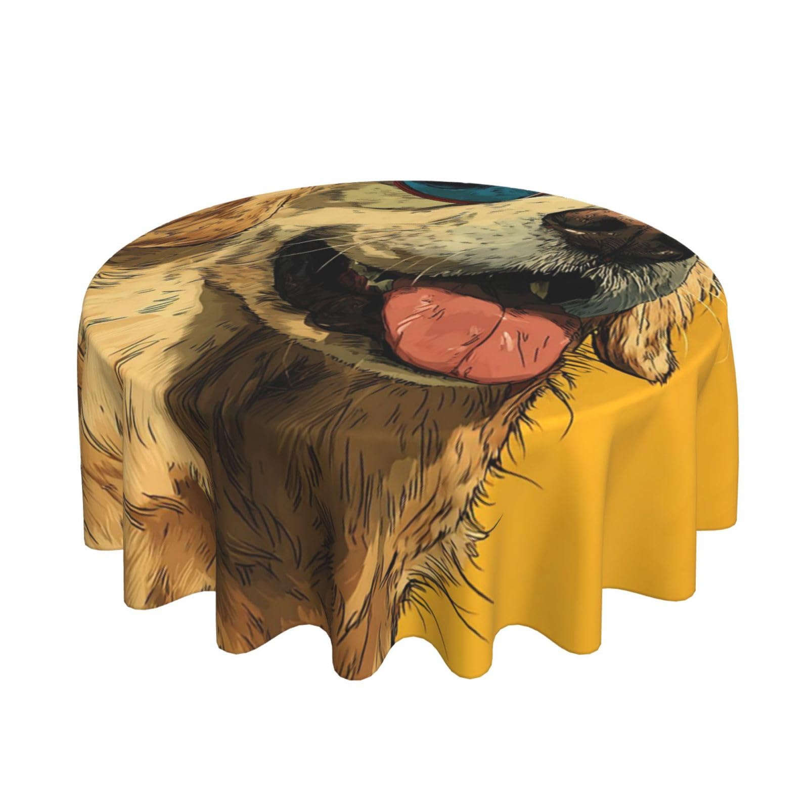 Table Cloths for Rectangle Tables 152x152 cm Waterproof Farmhouse Table Cloth Funny Golden Retriever Tablecloths Washable Wrinkle Free Table Cover for Dining Table Weddings Events Party Buffet