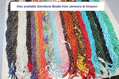 Jamsons Beads 10 Strands Per Pack - India Gemstone - Hand Crafted Genuine Stone Beads - Blue Topaz - 14-15" Long Strands - Assorted Shapes & Sizes - Total 10 Strands Per Pack