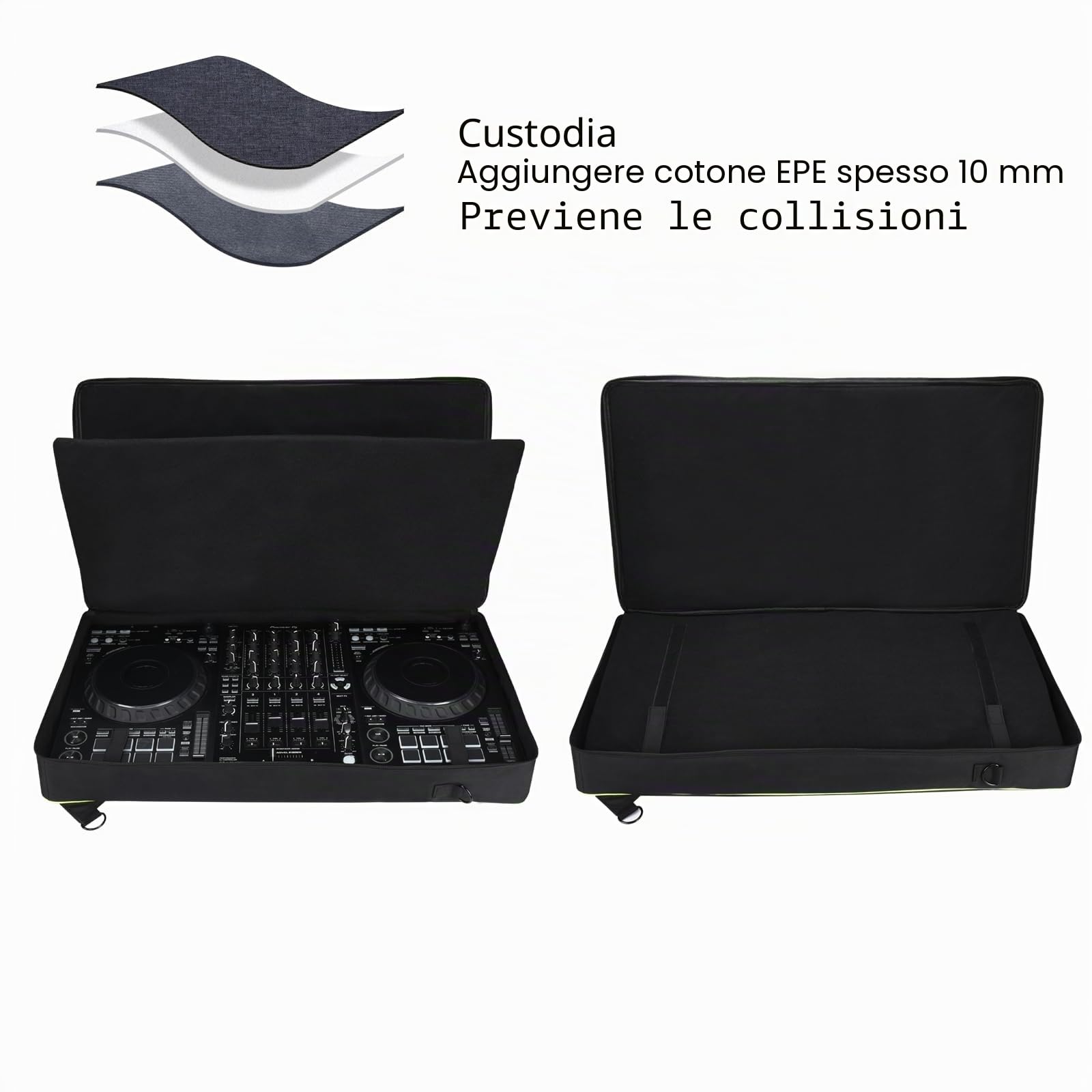 Portatile Custodia da Viaggio Borsa a Tracolla Zaino per AlphaTheta DDJ-GRV6,per Pioneer DJ DDJ-FLX10/DDJ-1000SRT/DDJ-1000 Controller DJ,Cuffie,Tablet,Cavo,Caricabatterie,Accessori,Nero