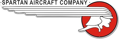 Spartan Aircraft, letrero de metal Art Deco