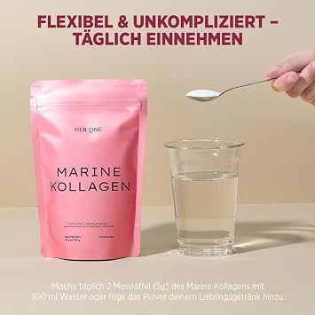 HER ONE Marine Collagen 150 g Naticol Marine Collagen Powder with Chrome & Copper Tasteless & Hydrolysed Marine Collagen Type I & III for Skin Hair & Connective Tissue Collagen Peptides