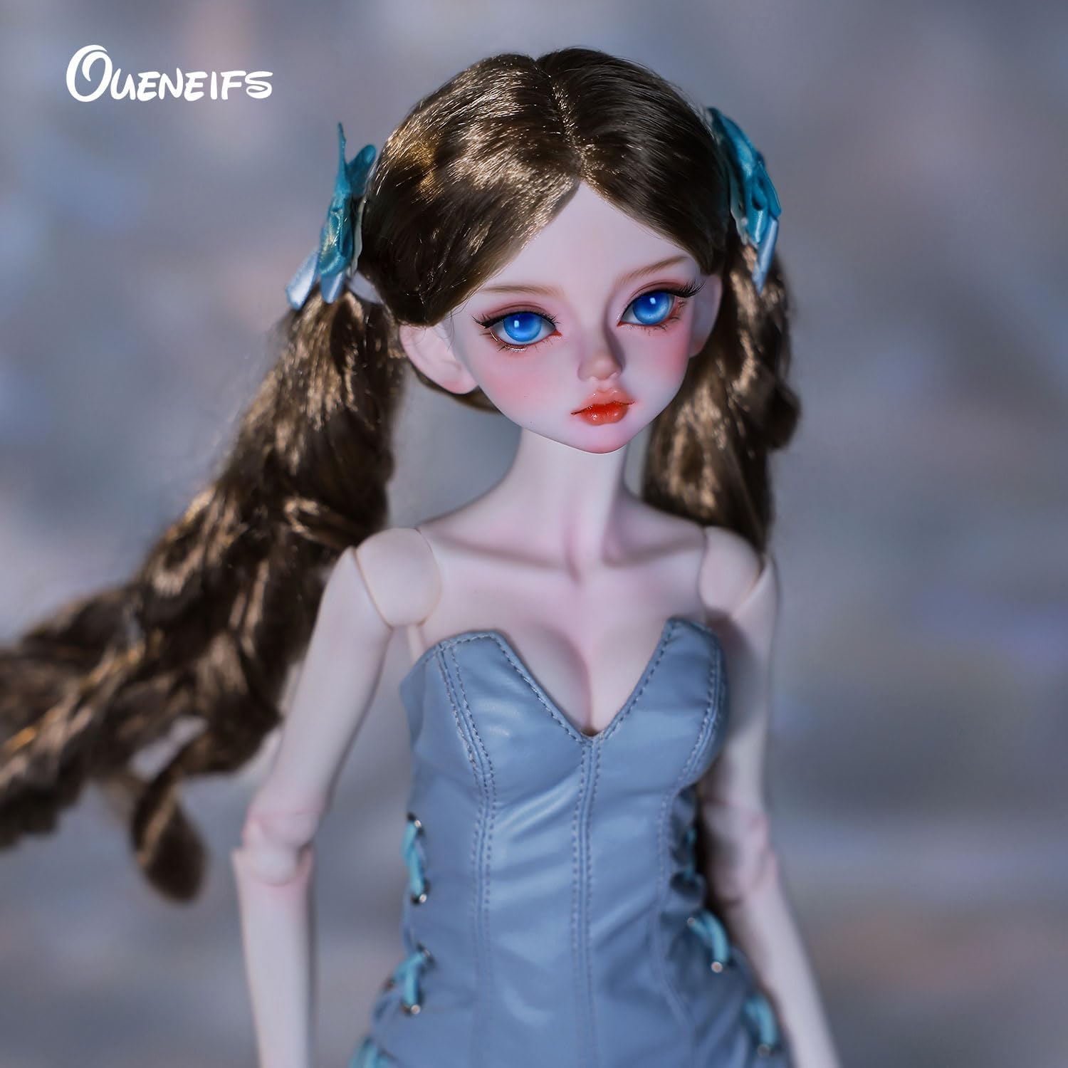 Oueneifs Nancy 1/4 Bjd Doll V-Neck Leather Dress Fashion Style Ball Jointed Dolls Resin Toy for 15+ Year Old