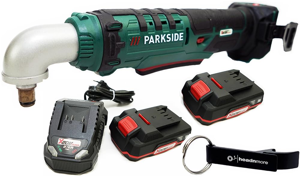 HEADNMORE® Zestaw z akumulatorową wkrętarką udarową PARKSIDE® 20 V 1/2 cala PAWS 20 A1 i breloczkiem do kluczy HEADNMORE® (akumulator 2 x 2 Ah)