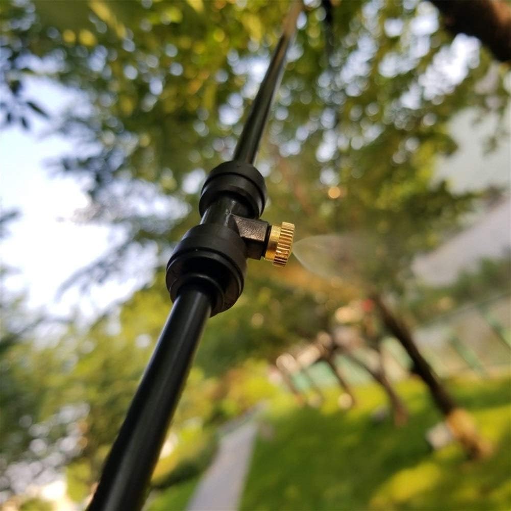 70pcs Brass Misting Nozzles Low Pressure for Outdoor Cooling System, Mister Nozzle with 1/4'' Slip-Lock Tees Atomizing Misting Sprayer Fog Nozzles for Garden, Humidification, Landscaping, Dust Control