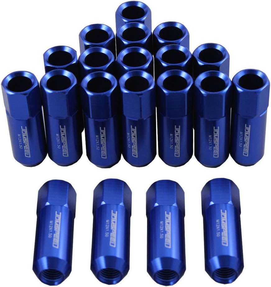 JDMSPEED Blue 60MM Aluminum Extended Tuner Lug Nuts for Wheel Rims