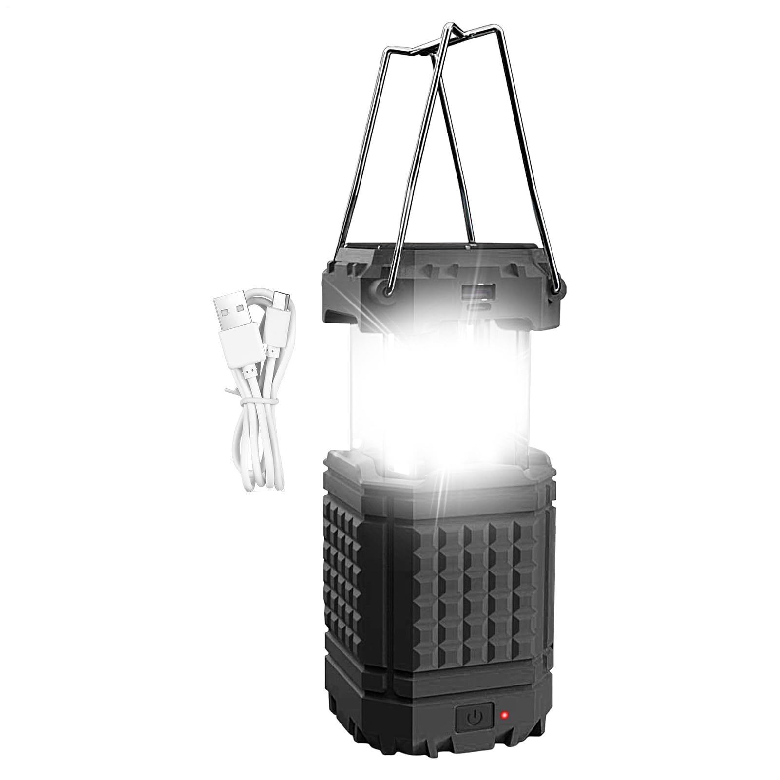 Linterna Solar de Camping Linterna de Camping Plegable y Impermeable | Lámpara LED USB Solar para Tienda de Campaña para Camping, Pesca, Senderismo, Playa, Reparaciones del Coche, Jardín, Patio