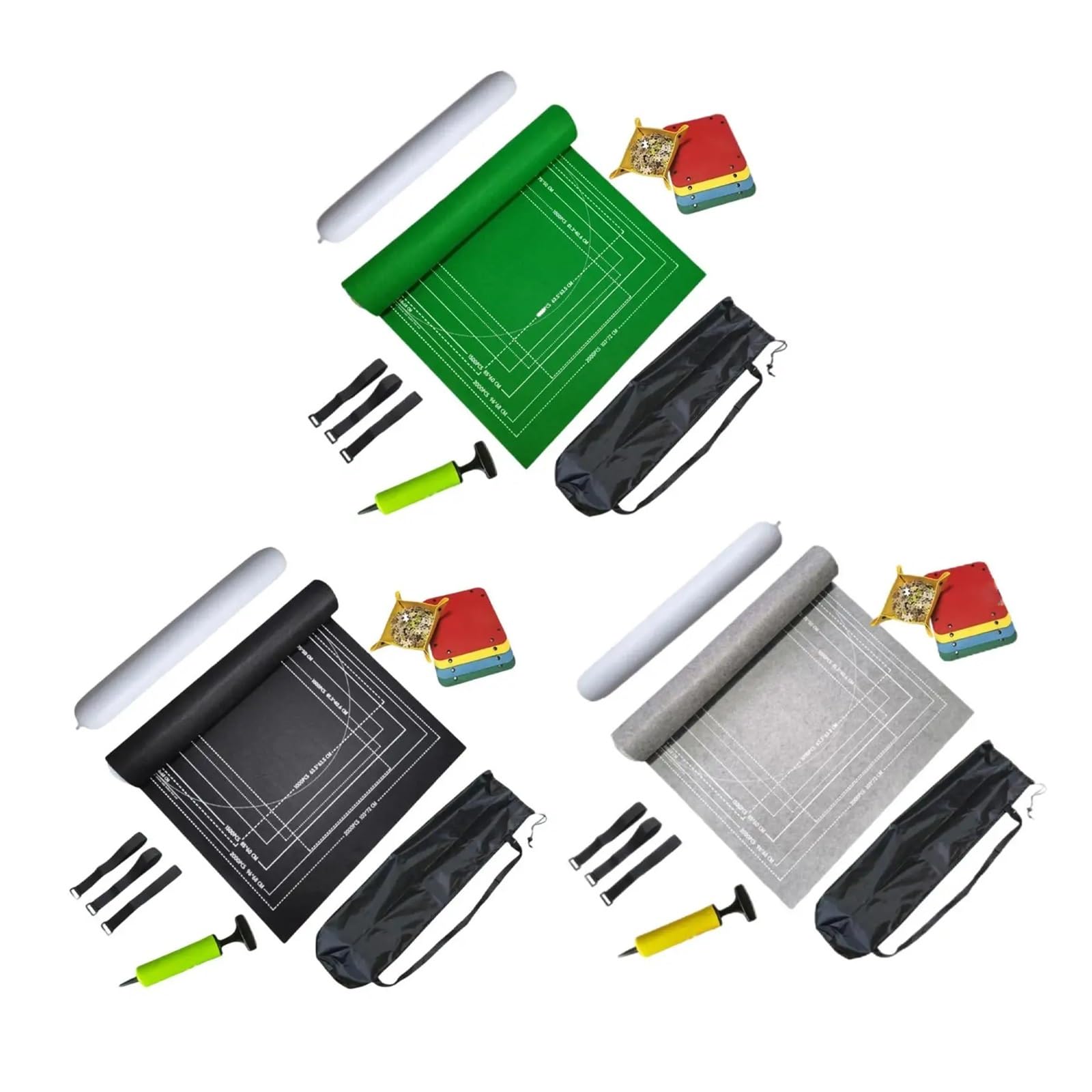Tappetino for puzzle arrotolabile da 2000 pezzi Roll Your Puzzle - Tappetino portaoggetti portatile con borsa for la raccolta dei pezzi Tubo gonfiabile for gioco su tappetino per puzzle, giochi(Black)
