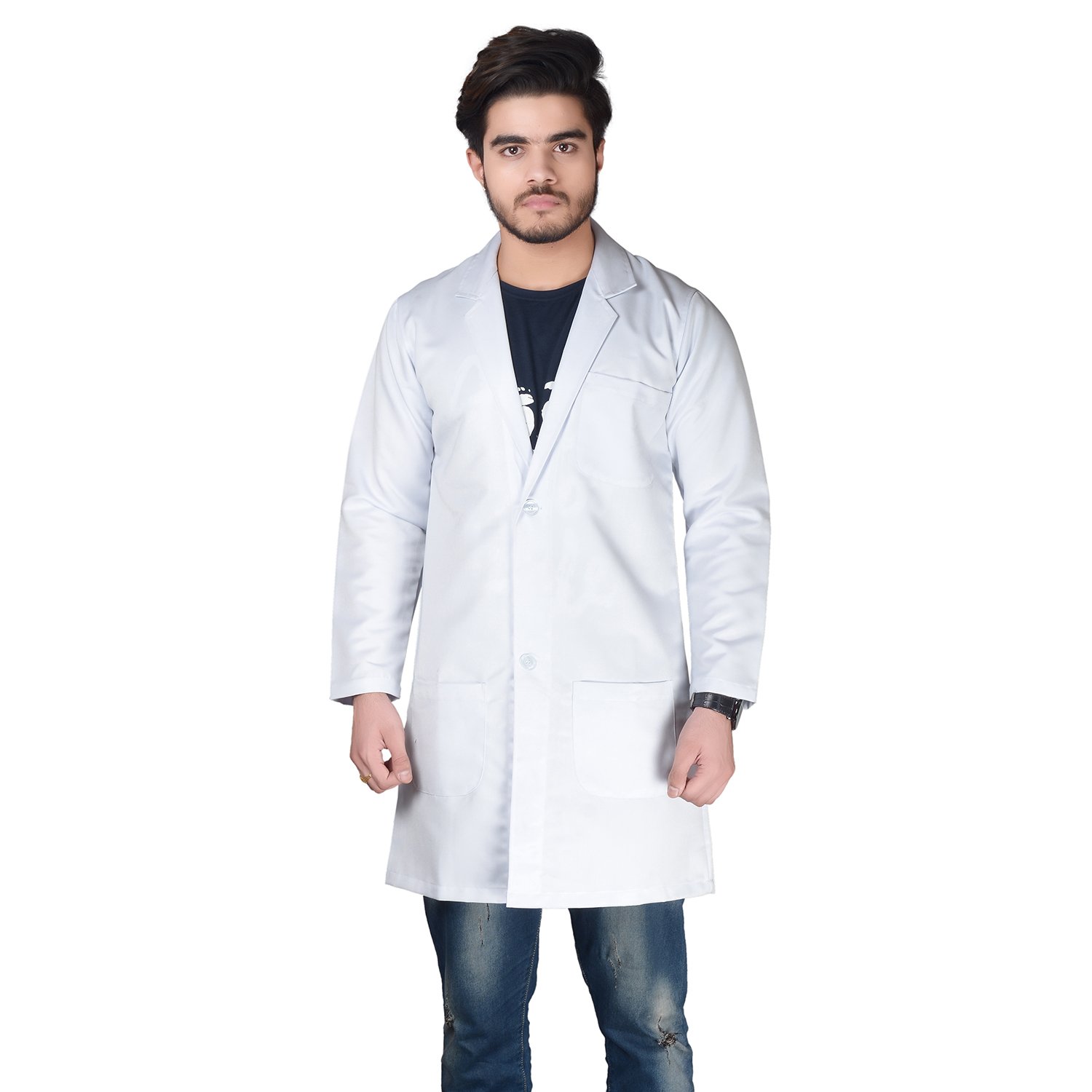 saraf Poly Cotton Full Sleeve and Knee Length Lab Coat, Unisex, Perfect Fit,-picture-56