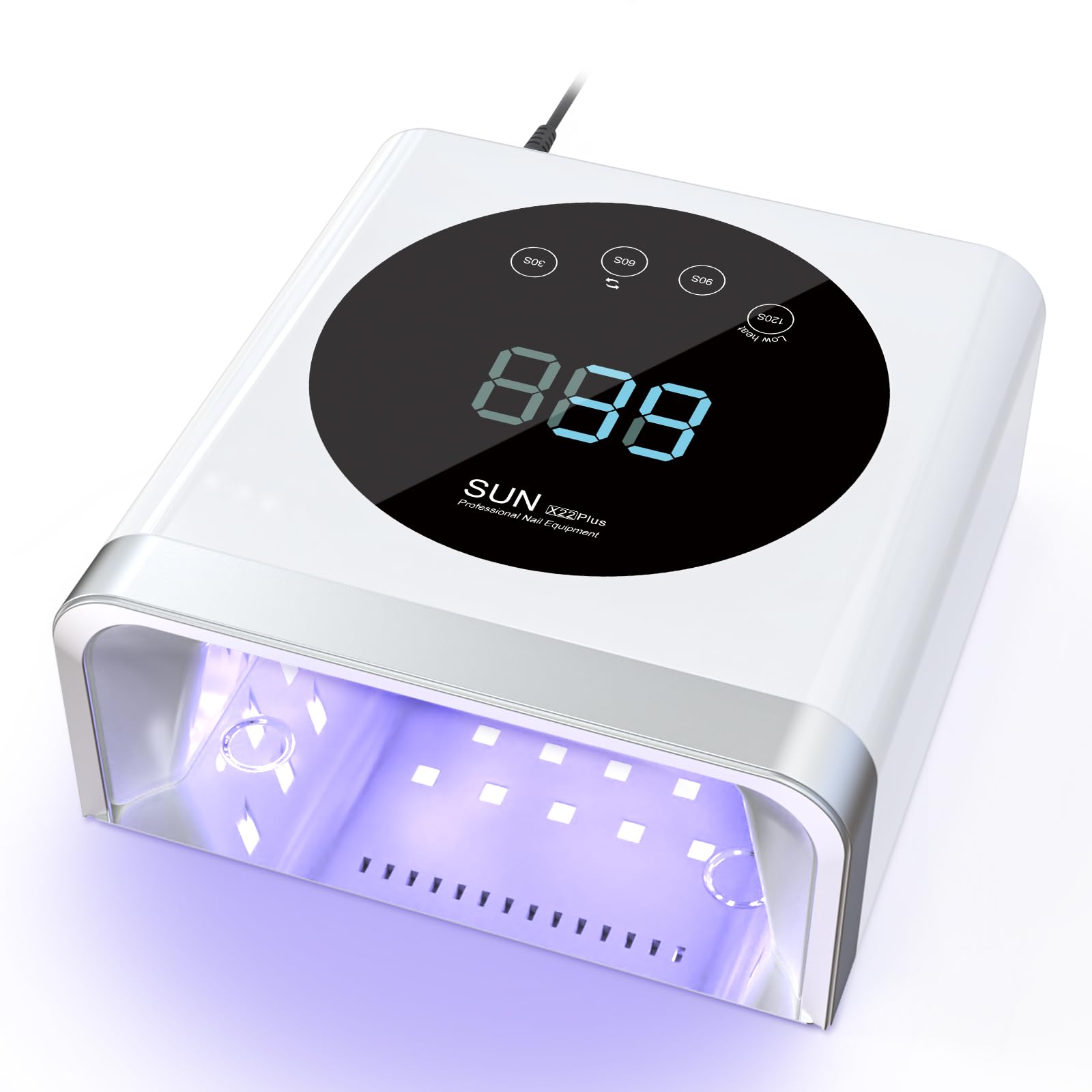 NAILGIRLS Lámpara LED UV Profesional, secador de uñas Rápido de 150 W para gel y esmalte regular, secador LED de gel de curado de esmalte de uñas con 4 ajustes de temporizador, sensor automático