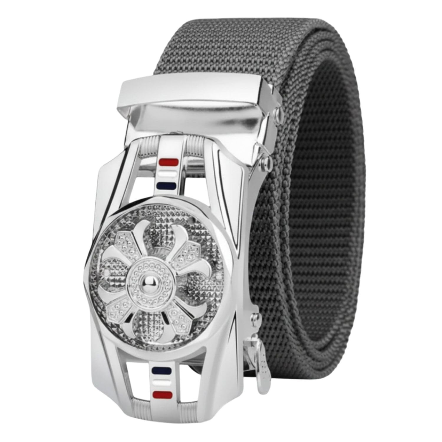 niddleman Men’s Breathable Nylon Belt with Silver Spinning Autolock Buckle | No-Hole Adjustable Strap | Formal & Casual Outfits-picture-12