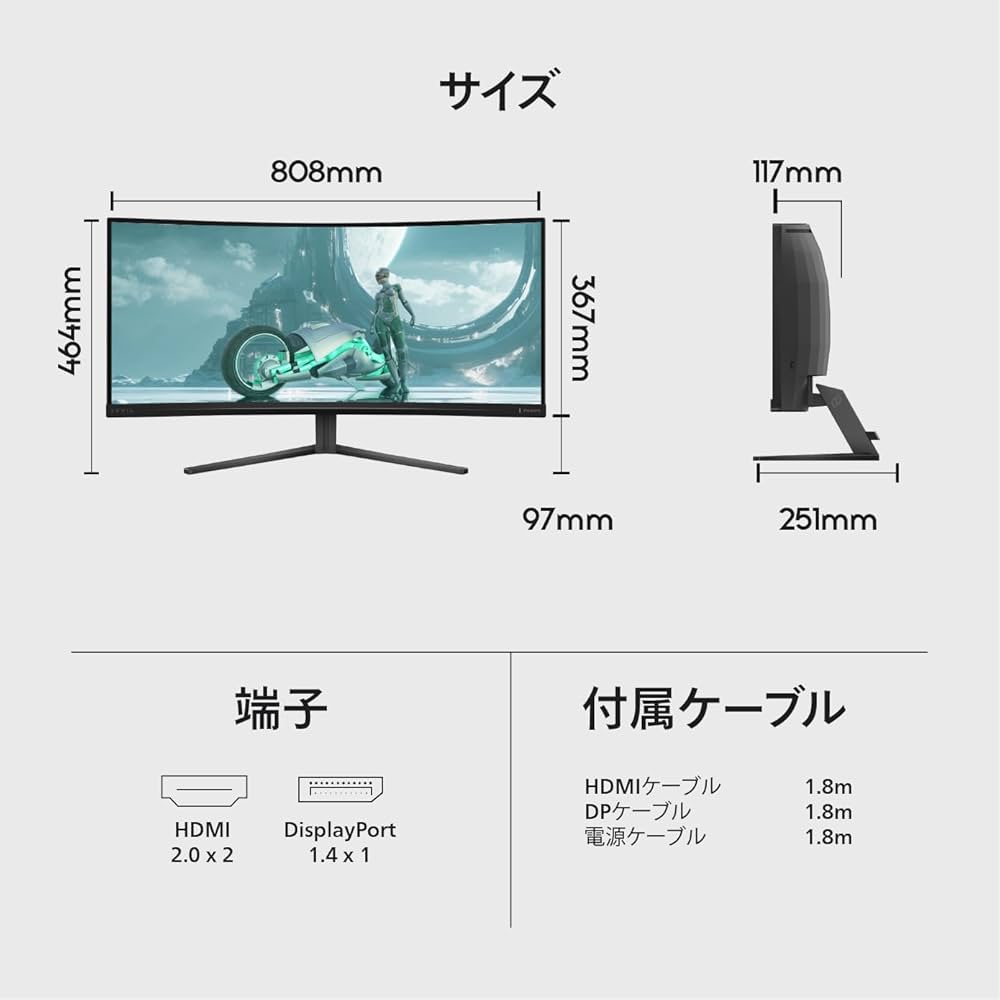 Amazon.co.jp: PHILIPS EVNIA 湾曲ゲーミングモニター (34インチ