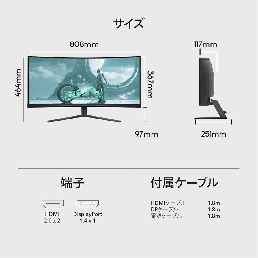 Amazon.co.jp: PHILIPS EVNIA 湾曲ゲーミングモニター (34インチ