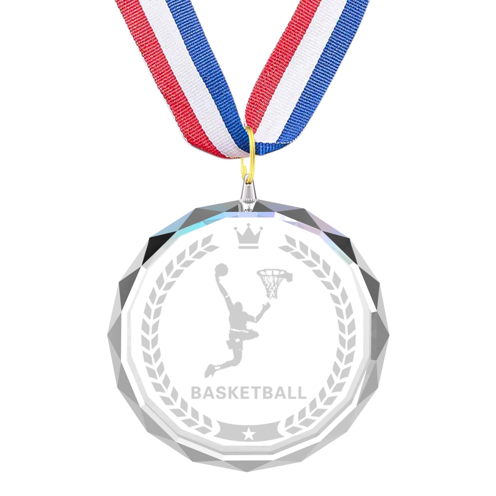 12 medallas de cristal para fútbol, béisbol, fútbol, baloncesto, ganador, medallas de cristal con cintas para el cuello, medallas de premio de regalo para niños, torneos infantiles, equipos de