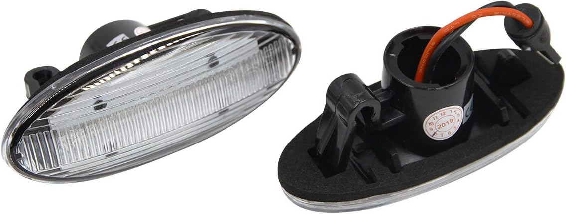 LED Side Marker Lamp for 2009-2014 Nissan Cube, 2011-2014 Nissan Juke, 2011-2012 Nissan Leaf, 2014-2020 W453 Smart Forfour Side Blinkers Clear Lens Front Turn Signal Side Marker Light Kits