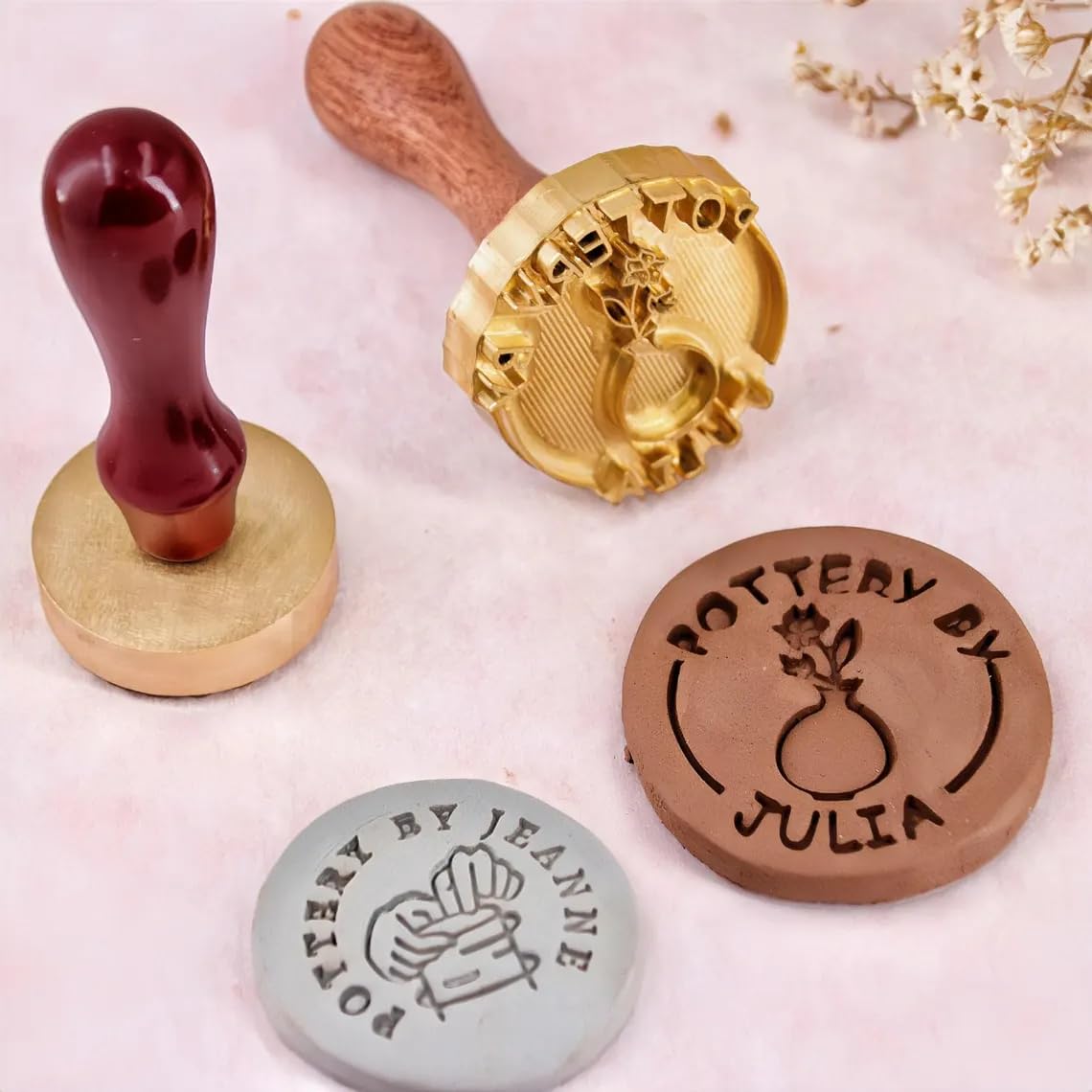 Vniqloo Brass Custom Stamp For Clay, Custom Ceramics Stamp, Personalized Clay Signature, Pottery Tools